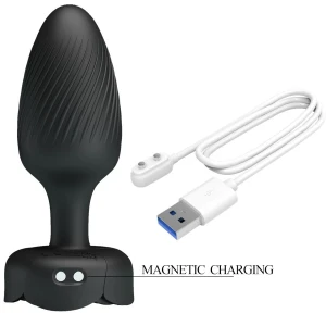 PRETTY LOVE - OSBORN PLUG ANALE CON LUCE LED NERO 9,8 CM